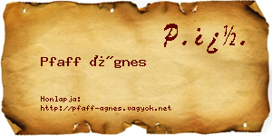 Pfaff Ágnes névjegykártya