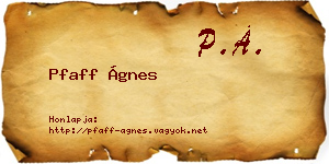 Pfaff Ágnes névjegykártya
